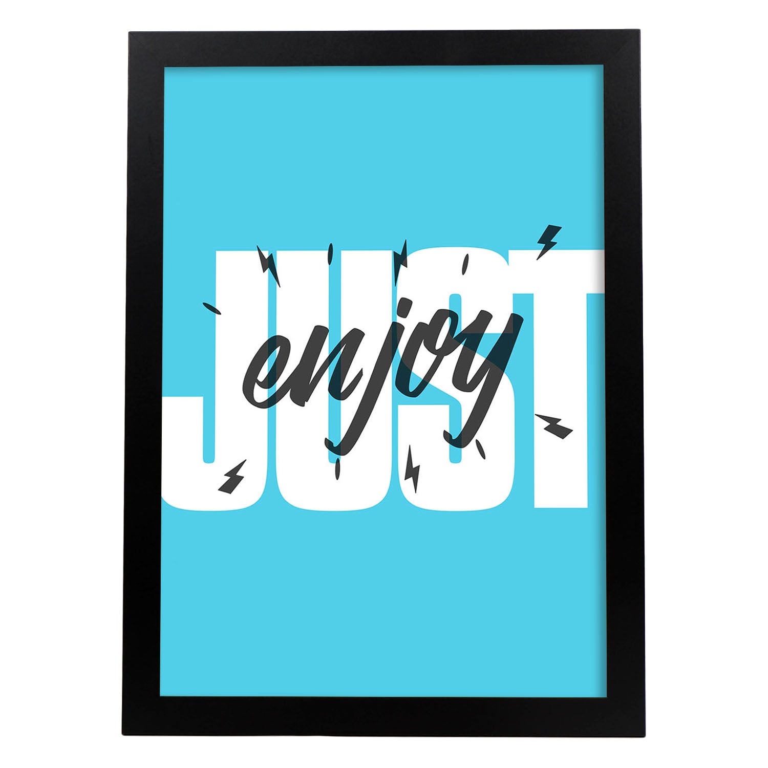 Lámina Disfruta. Pósters con diseño de rótulo y mensajes motivacionales para el día a día.-Artwork-Nacnic-A4-Marco Negro-Nacnic Estudio SL