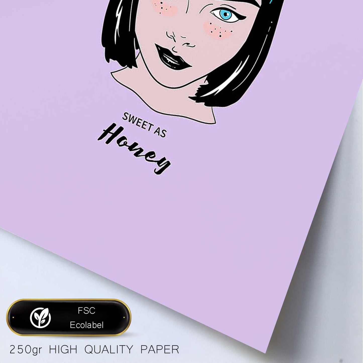 Lámina Dulce como la miel. Pósters con ilustraciones artísticas de cabezas de mujer.-Artwork-Nacnic-Nacnic Estudio SL