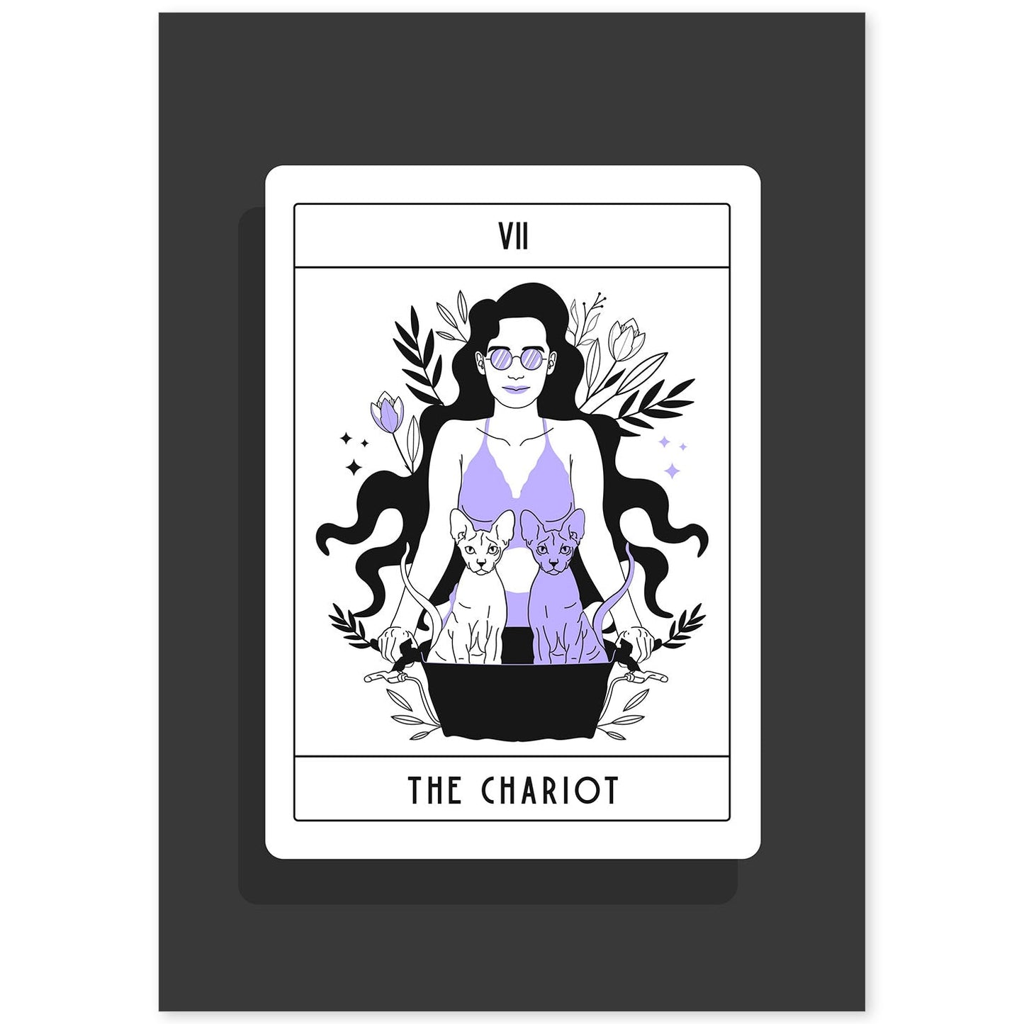 Lámina El carro. Pósters con originales ilustraciones de las cartas Tarot.-Artwork-Nacnic-A4-Sin marco-Nacnic Estudio SL