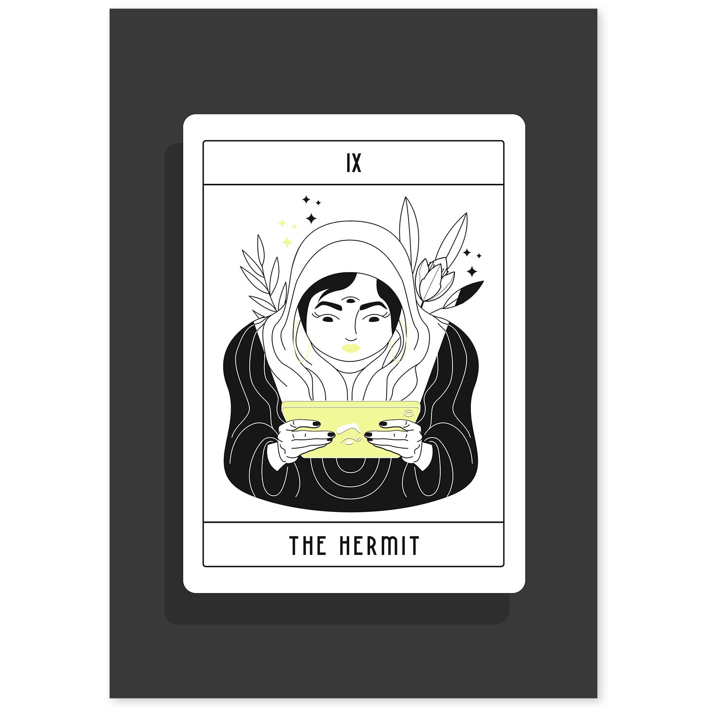 Lámina El ermitaño. Pósters con originales ilustraciones de las cartas Tarot.-Artwork-Nacnic-A4-Sin marco-Nacnic Estudio SL
