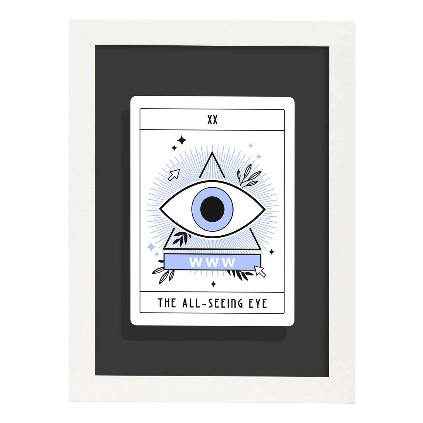 Lámina El ojo que todo lo ve. Pósters con originales ilustraciones de las cartas Tarot.-Artwork-Nacnic-A4-Marco Blanco-Nacnic Estudio SL
