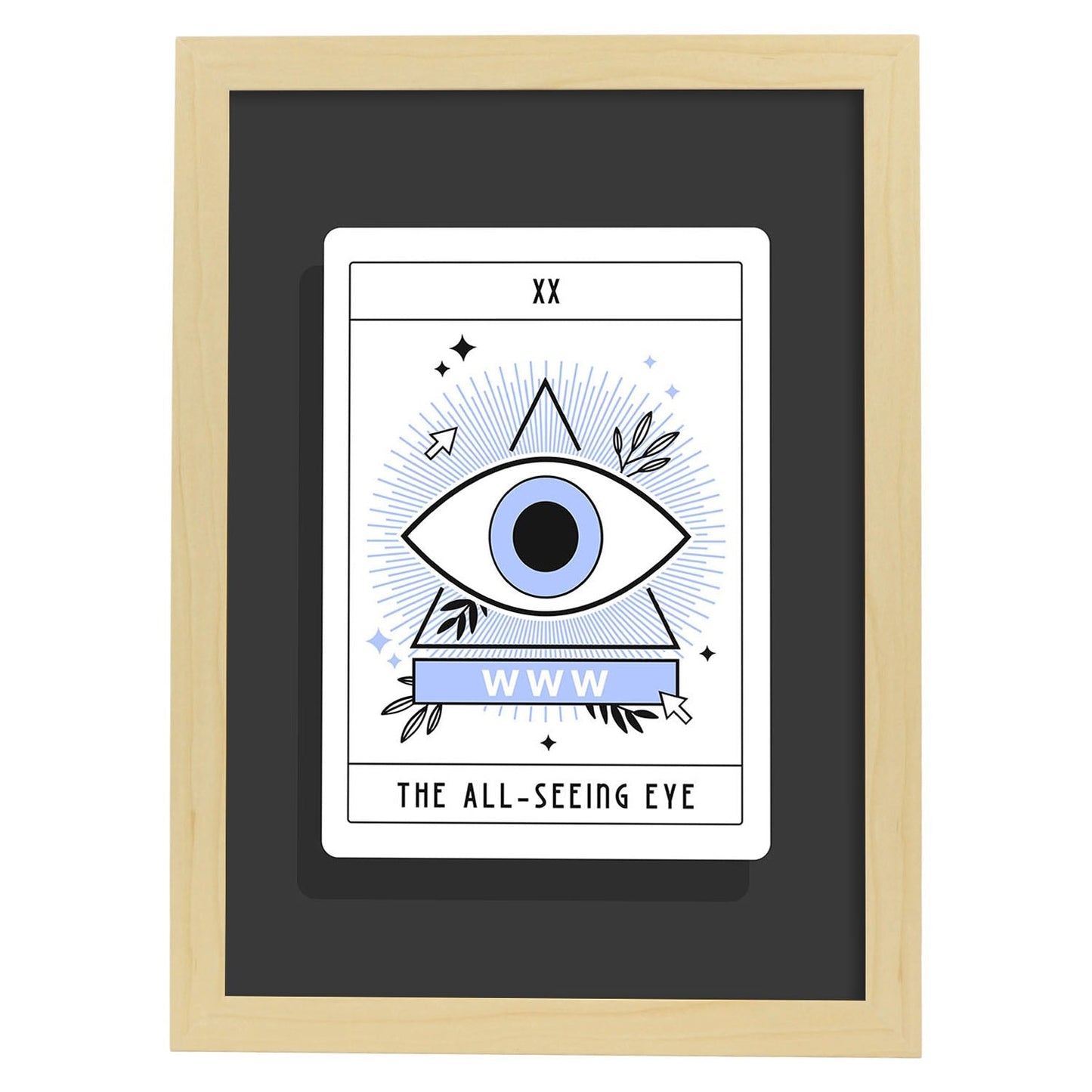 Lámina El ojo que todo lo ve. Pósters con originales ilustraciones de las cartas Tarot.-Artwork-Nacnic-A4-Marco Madera clara-Nacnic Estudio SL