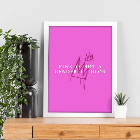 Lámina El rosa no tiene género. Pósters con ilustraciones minimalistas y coloridas de graffiti.-Artwork-Nacnic-Nacnic Estudio SL