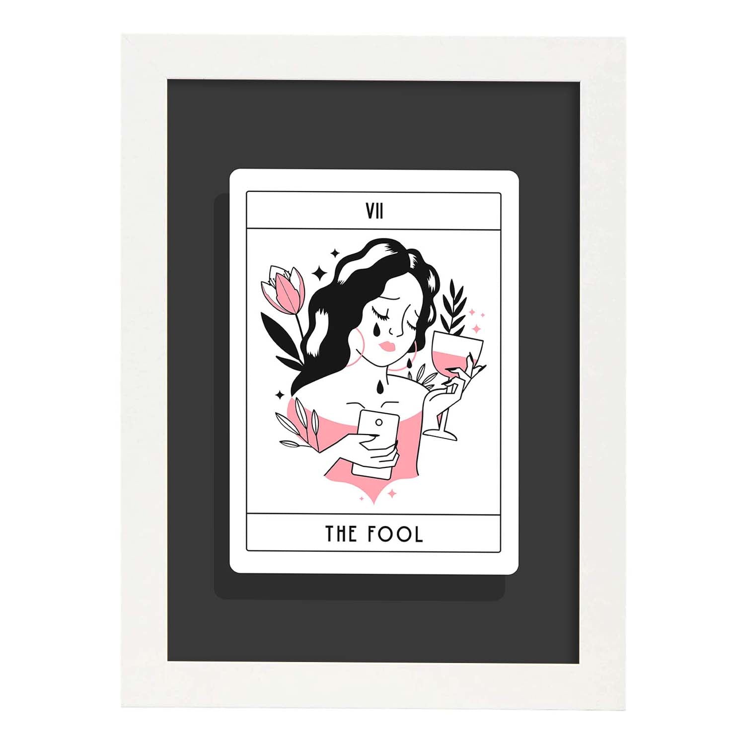 Lámina El tonto. Pósters con originales ilustraciones de las cartas Tarot.-Artwork-Nacnic-A3-Marco Blanco-Nacnic Estudio SL