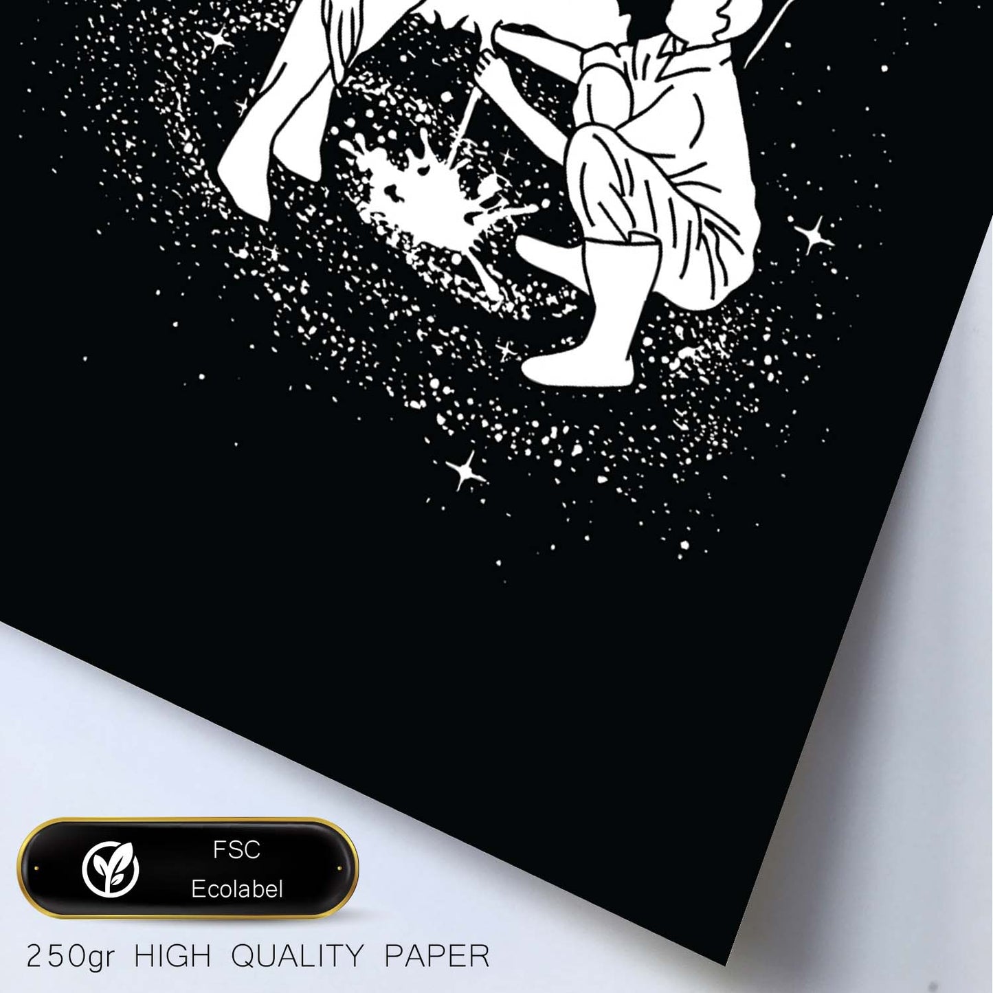 Lámina en blanco y negro de La via lactea en Poster fondo negro. Papel 250 gr y tintas de alta calidad.-Artwork-Nacnic-Nacnic Estudio SL
