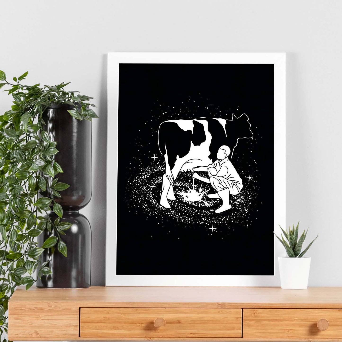 Lámina en blanco y negro de La via lactea en Poster fondo negro. Papel 250 gr y tintas de alta calidad.-Artwork-Nacnic-Nacnic Estudio SL