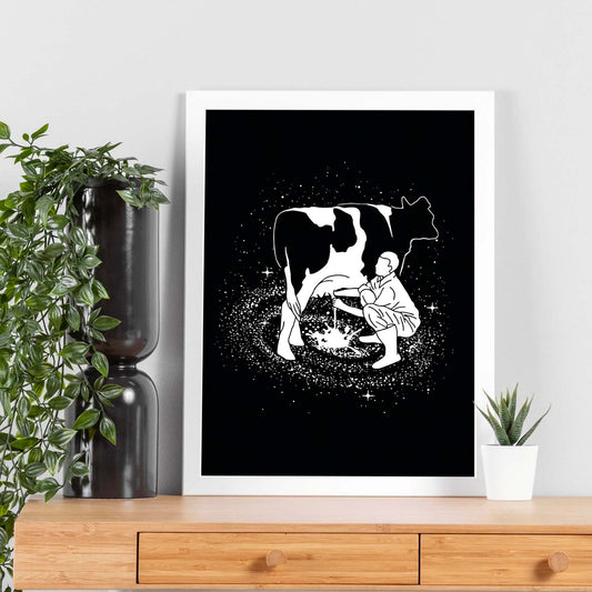 Lámina en blanco y negro de La via lactea en Poster fondo negro. Papel 250 gr y tintas de alta calidad.-Artwork-Nacnic-Nacnic Estudio SL