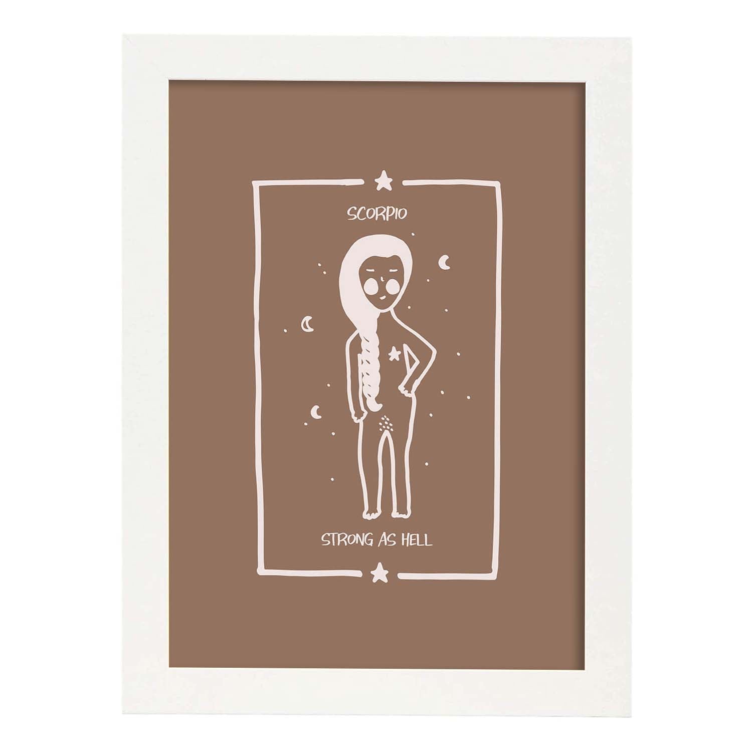 Lámina Escorpio. Pósters con ilustraciones femeninas de los signos del zodíaco.-Artwork-Nacnic-A3-Marco Blanco-Nacnic Estudio SL