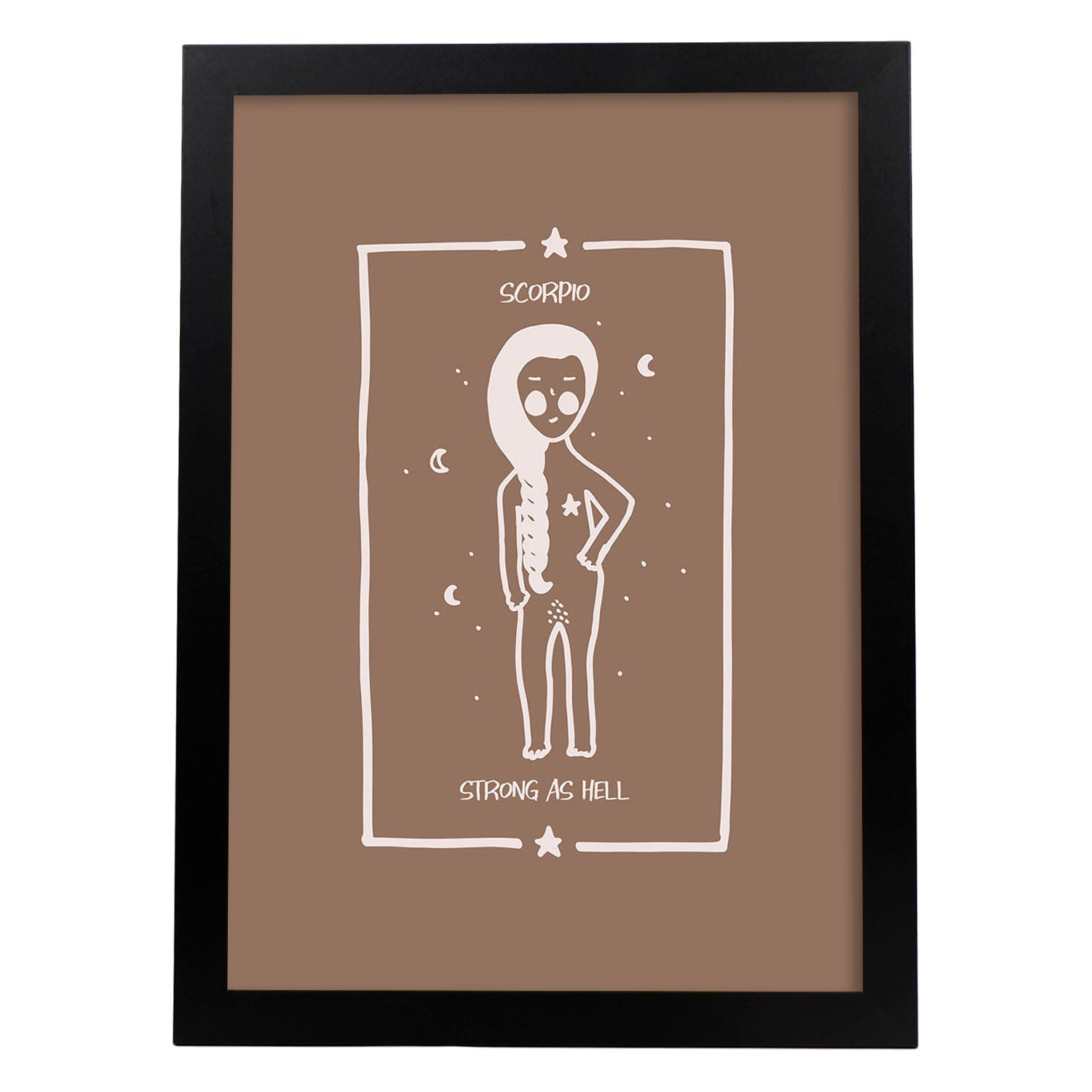 Lámina Escorpio. Pósters con ilustraciones femeninas de los signos del zodíaco.-Artwork-Nacnic-A3-Marco Negro-Nacnic Estudio SL