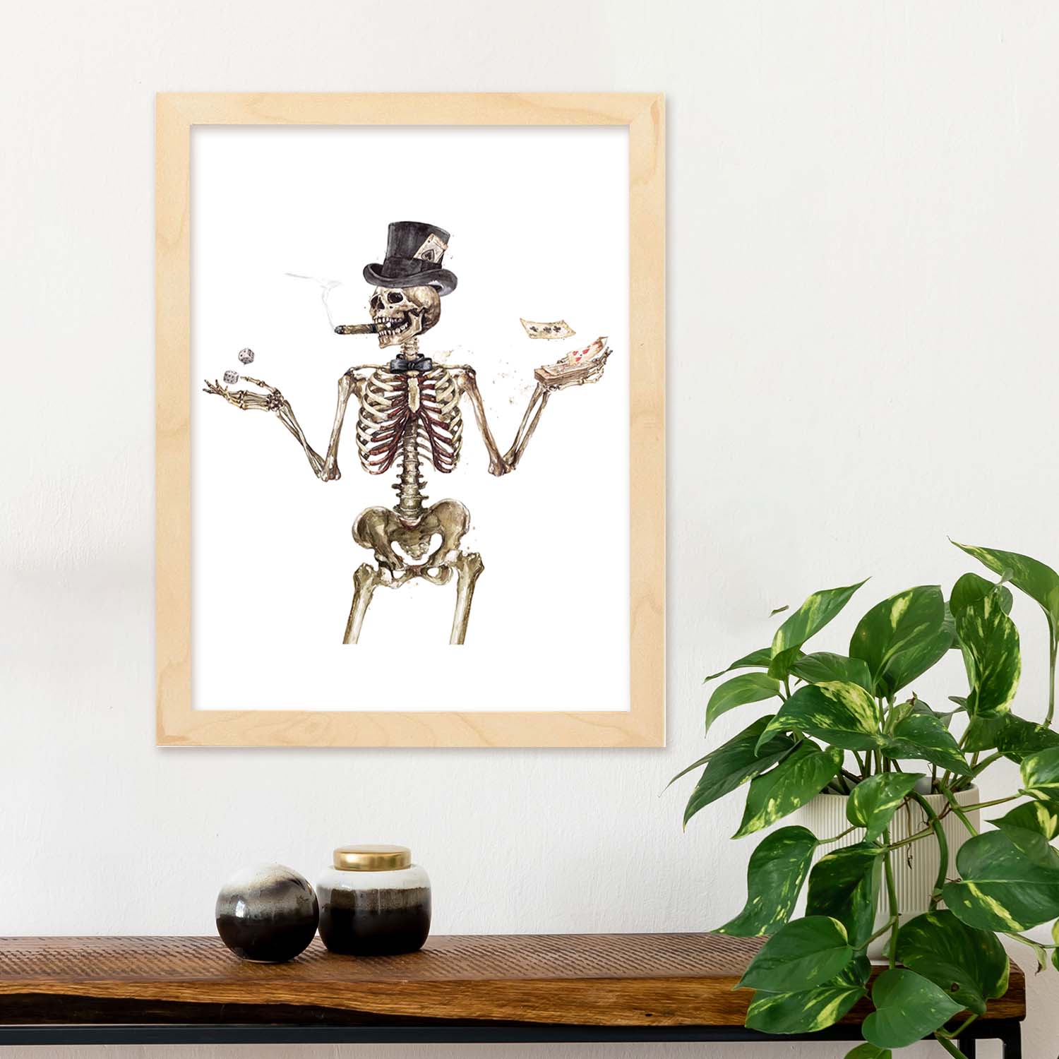 Lámina Esqueleto adinerado. Posters con imágenes de Calaveras.-Artwork-Nacnic-Nacnic Estudio SL