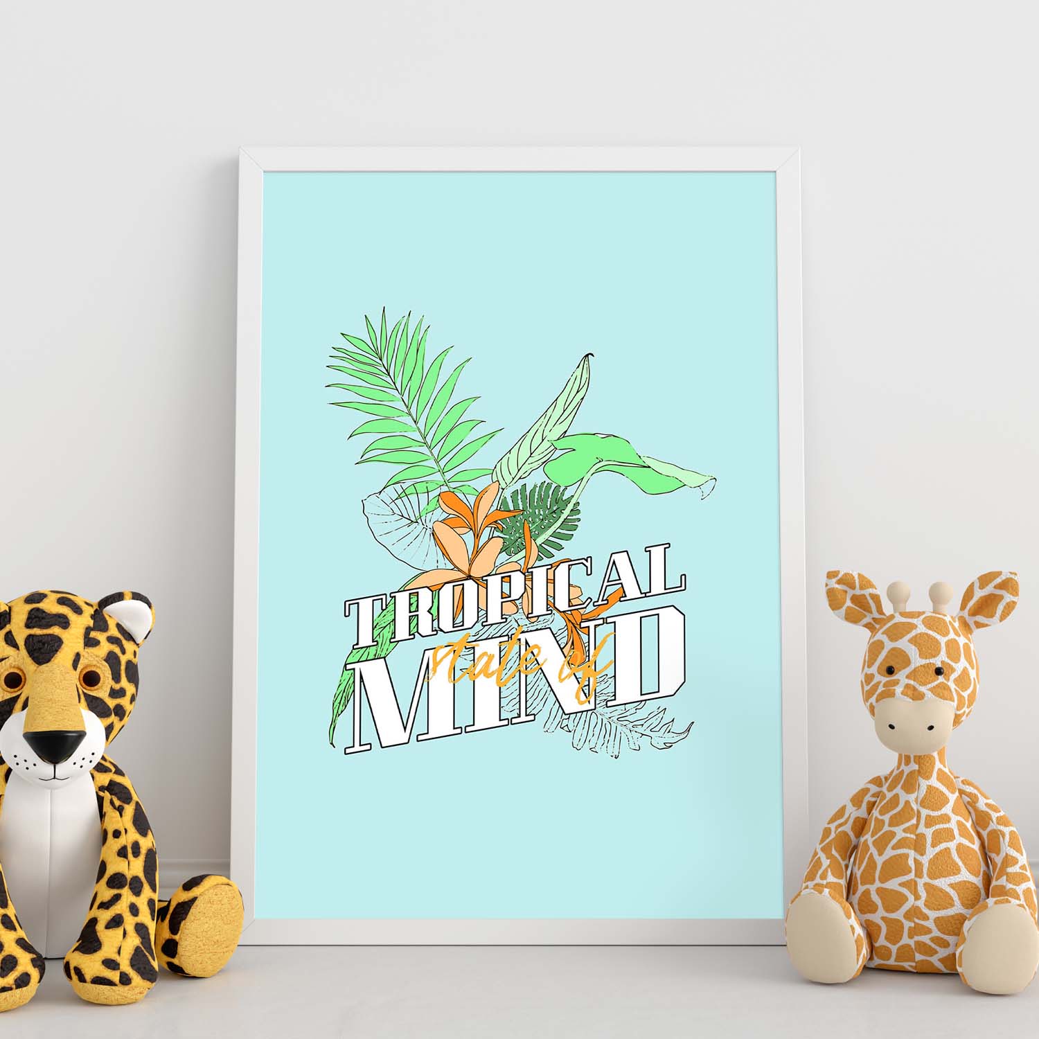 Lámina Estado mental: tropical. Pósters con ilustraciones florales en tonos pastel.-Artwork-Nacnic-Nacnic Estudio SL