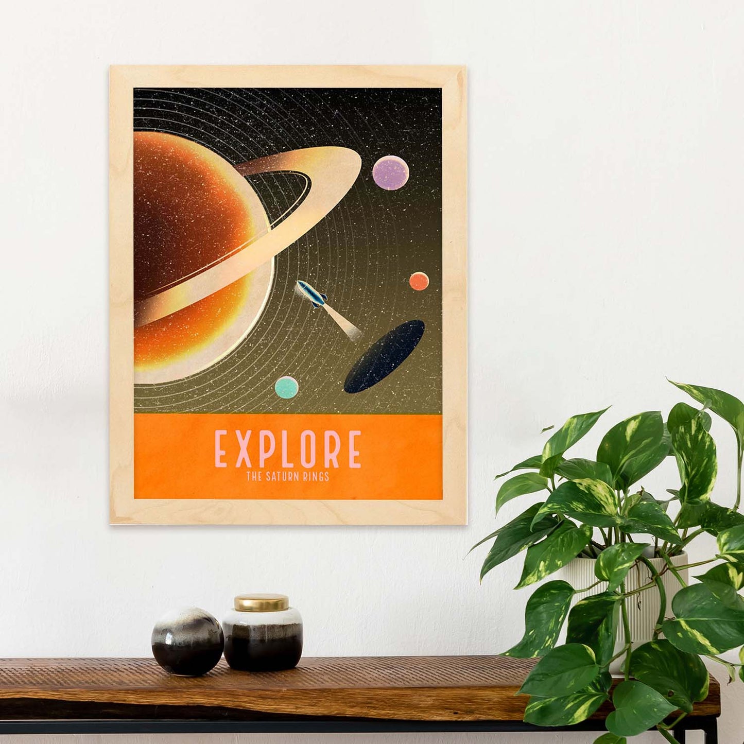 Lámina Explora. Pósters con detalladas ilustraciones del espacio. Coloridas imágenes de satélites, estrellas y planetas.-Artwork-Nacnic-Nacnic Estudio SL
