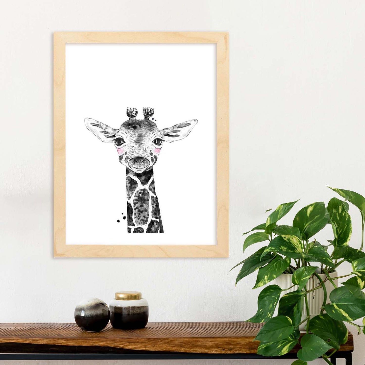Lámina Girafa infantil poster animeles infantiles-Artwork-Nacnic-Nacnic Estudio SL