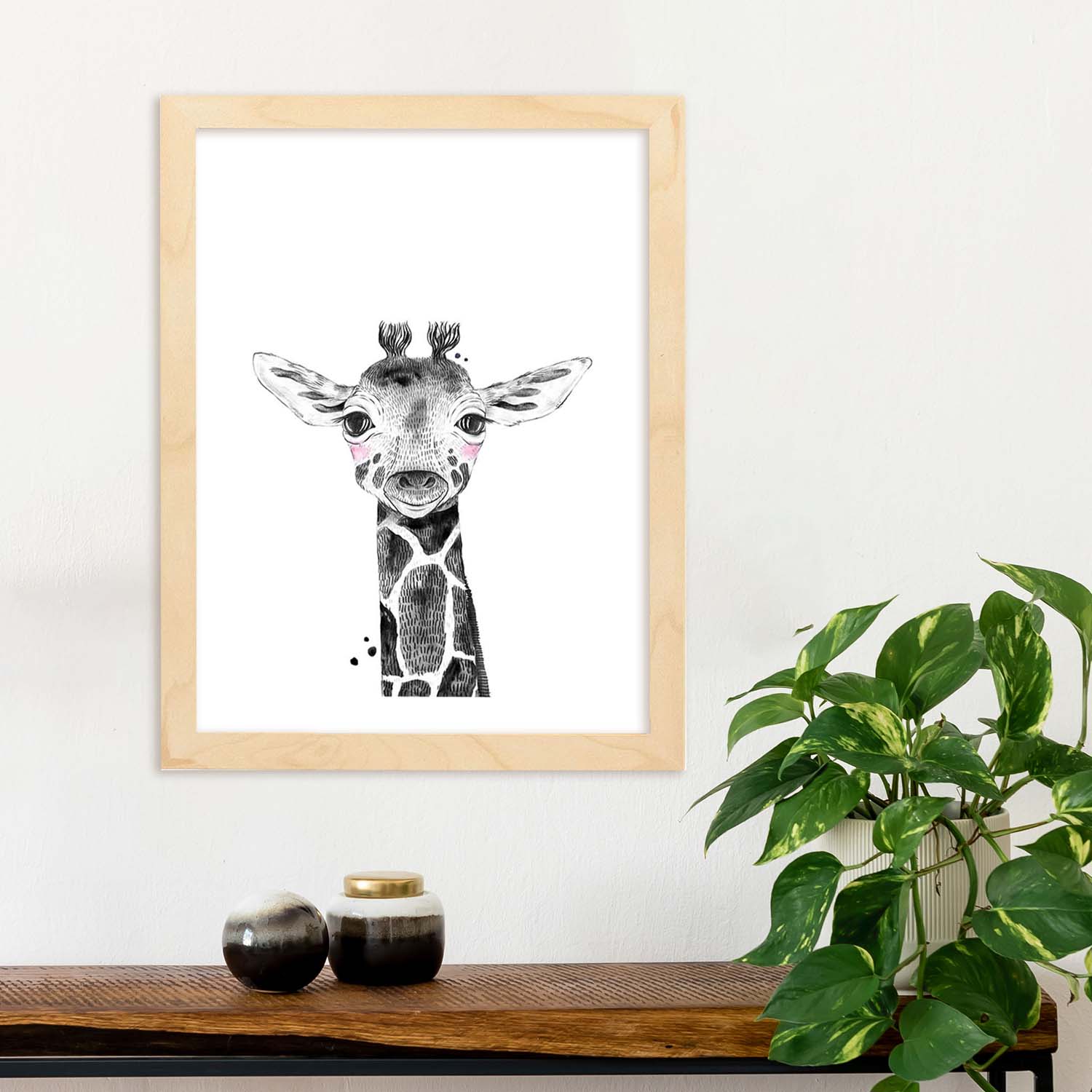 Lámina Girafa infantil poster animeles infantiles-Artwork-Nacnic-Nacnic Estudio SL