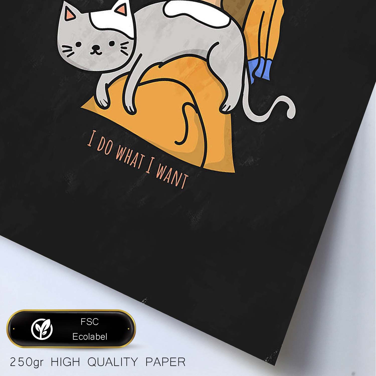Lámina Hago lo que quiero. Pósters de gatos con divertidas referencias al mundo del arte.-Artwork-Nacnic-Nacnic Estudio SL