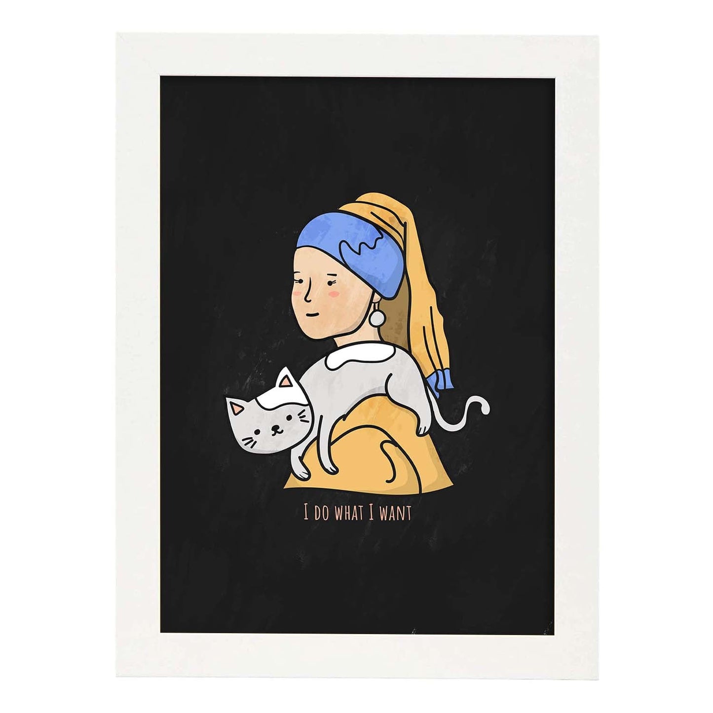 Lámina Hago lo que quiero. Pósters de gatos con divertidas referencias al mundo del arte.-Artwork-Nacnic-A3-Marco Blanco-Nacnic Estudio SL