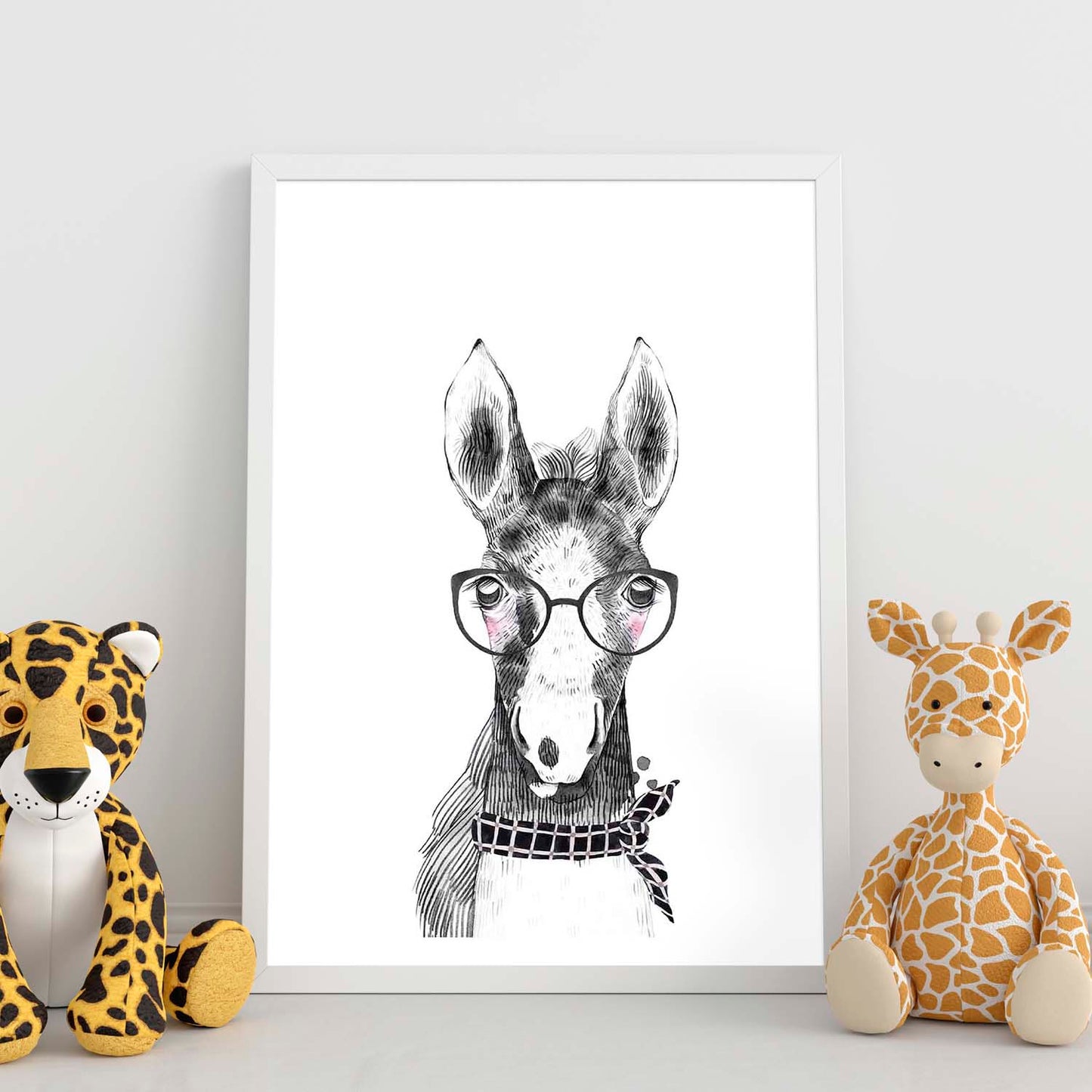 Lámina infantil Caballo bebe con gafas y pañuelo Poster aminales infantiles-Artwork-Nacnic-Nacnic Estudio SL