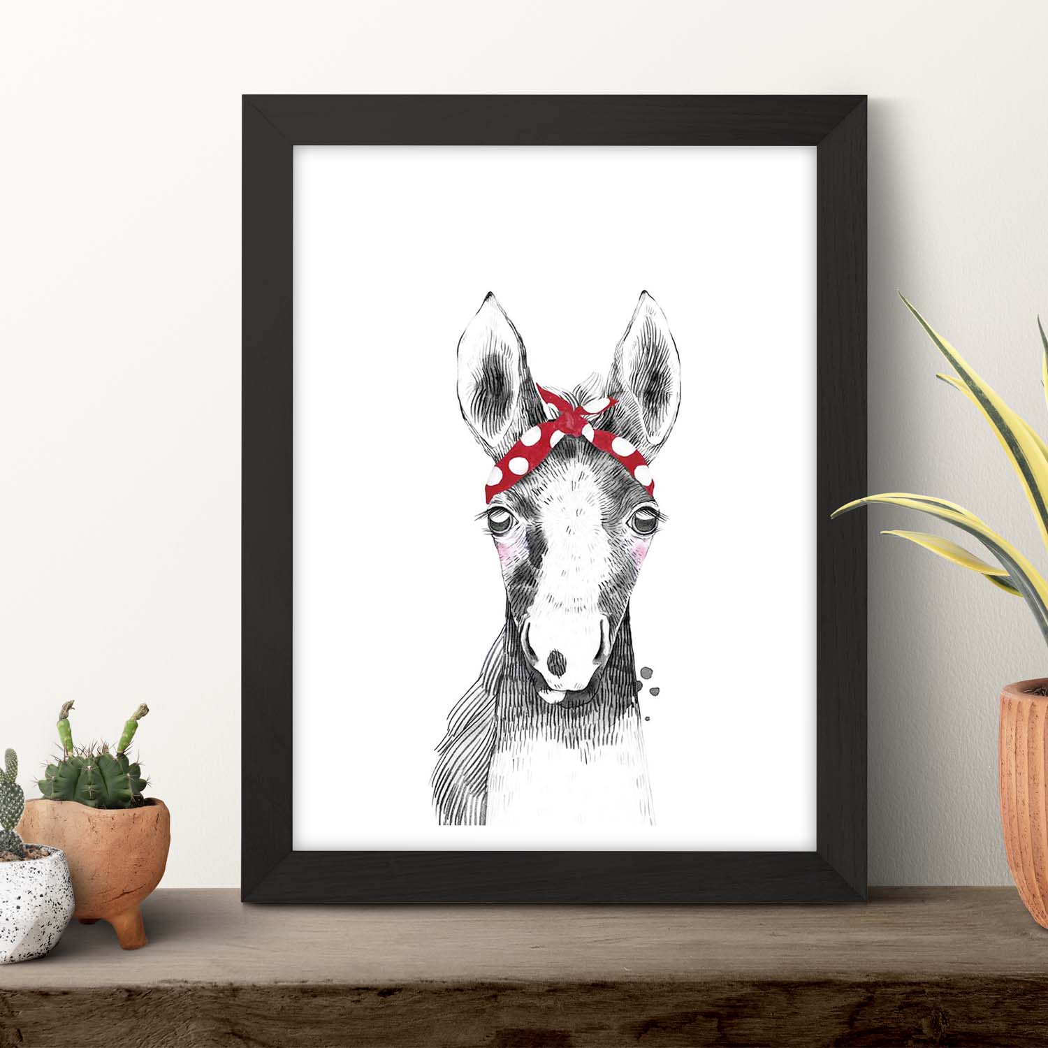 Lámina infantil Caballo bebe con pañuelo en la cabeza poster animales infantiles-Artwork-Nacnic-Nacnic Estudio SL