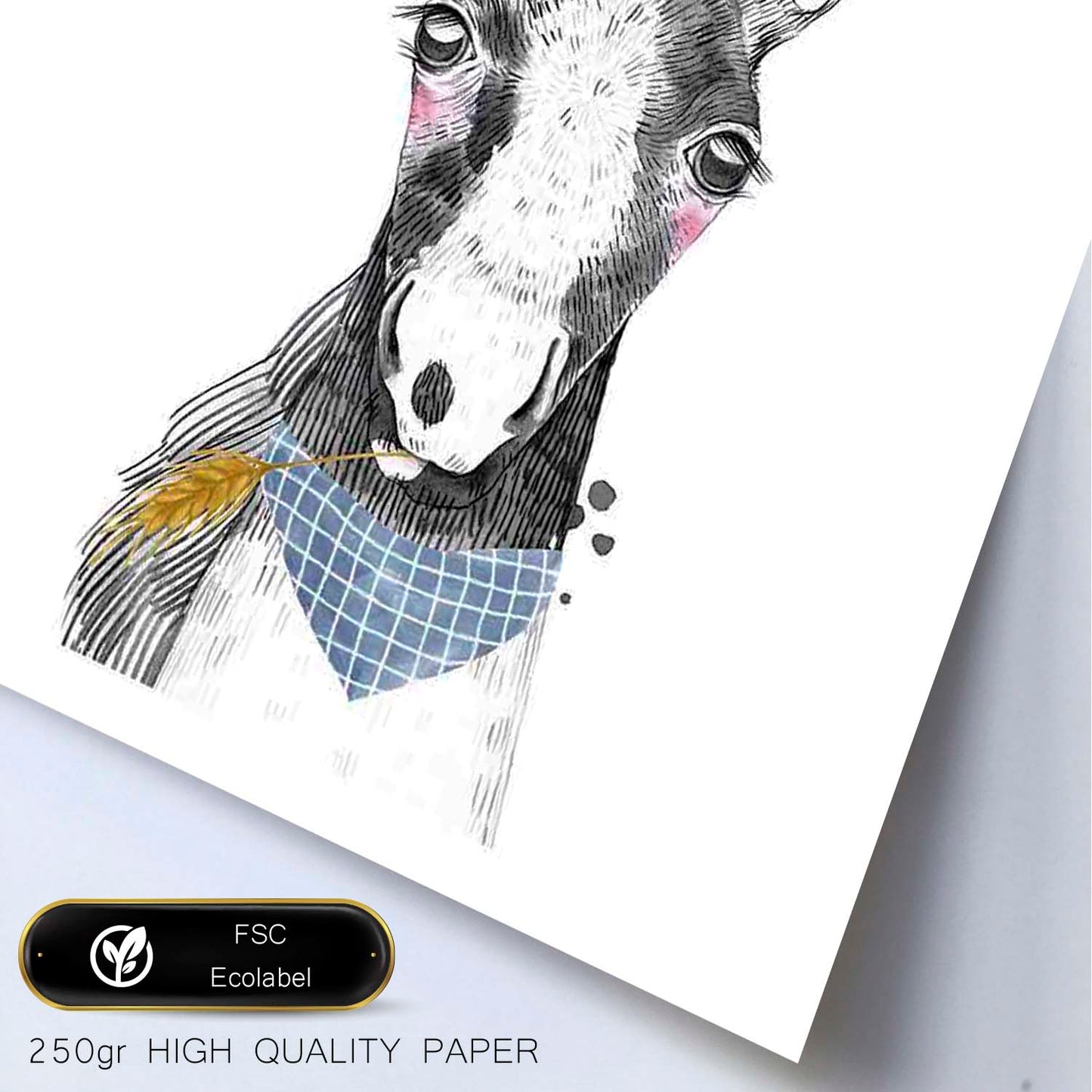 Lámina infantil Caballo bebe con sombrero y bandana Poster aminales infantiles-Artwork-Nacnic-Nacnic Estudio SL