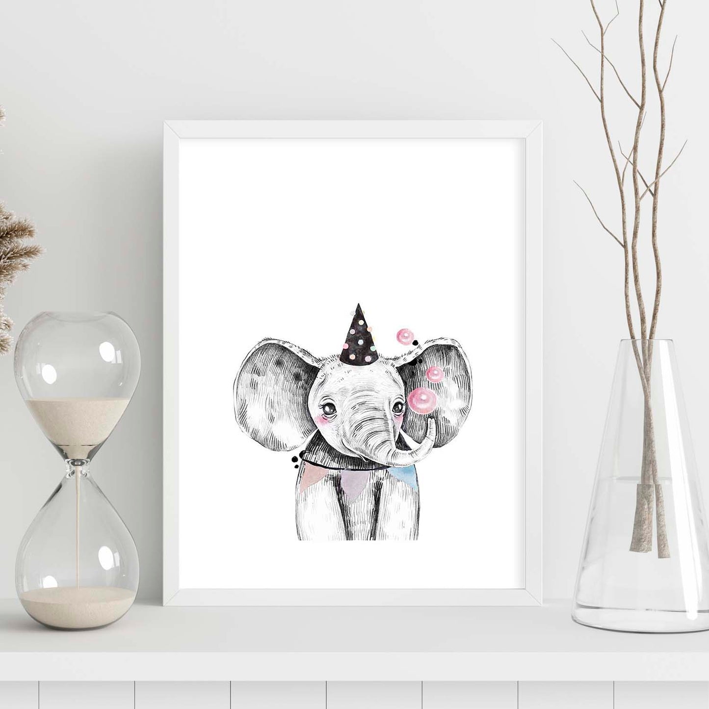 Lámina infantil Elefante infantil de fiesta Poster animales infantiles-Artwork-Nacnic-Nacnic Estudio SL