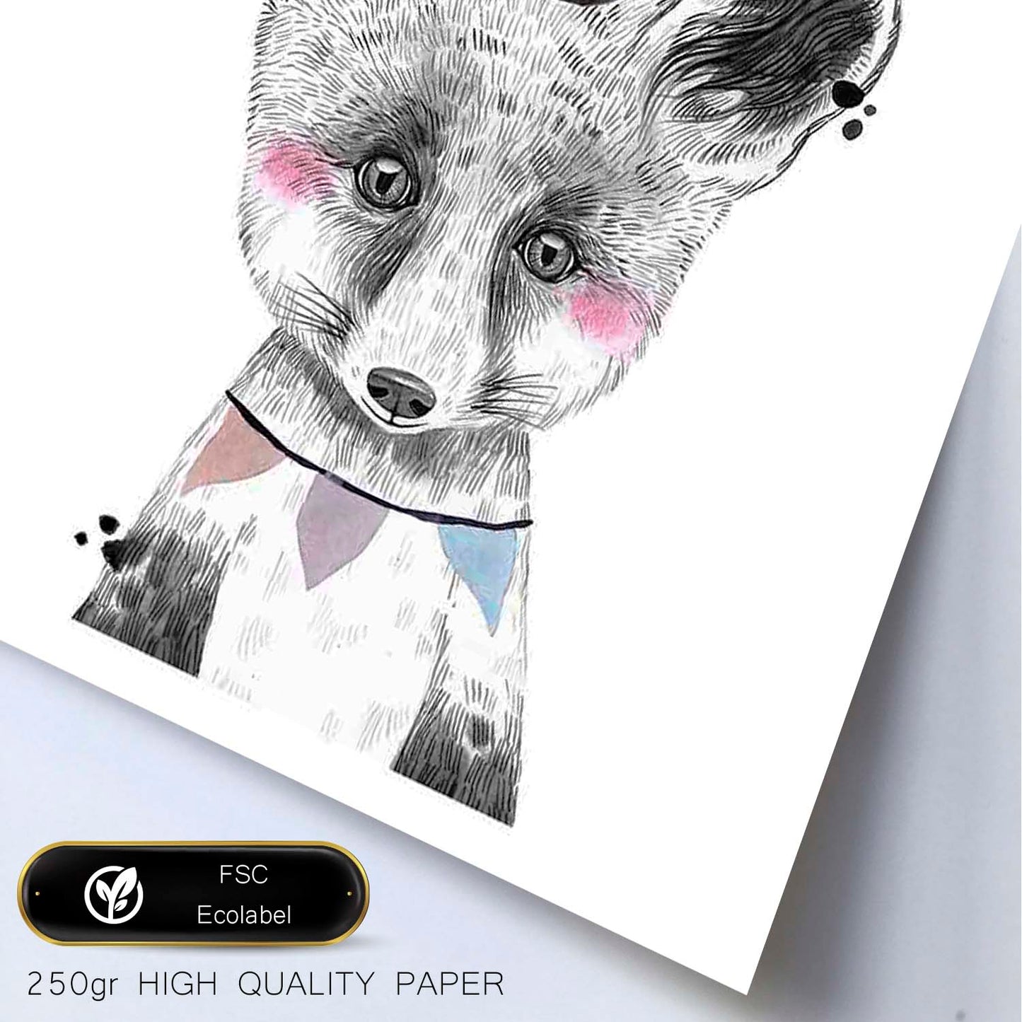 Lámina infantil Zorro infantil de fiesta poster animales infantiles-Artwork-Nacnic-Nacnic Estudio SL
