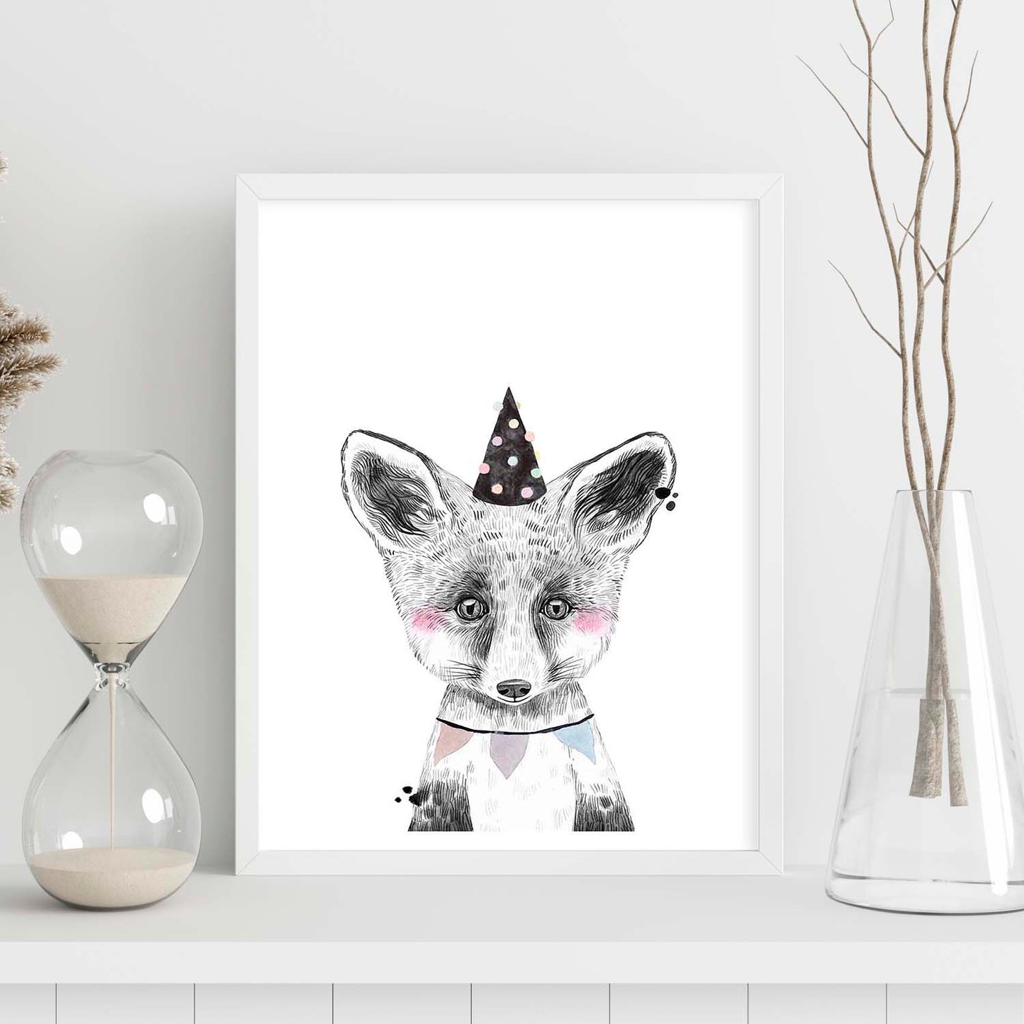 Lámina infantil Zorro infantil de fiesta poster animales infantiles-Artwork-Nacnic-Nacnic Estudio SL