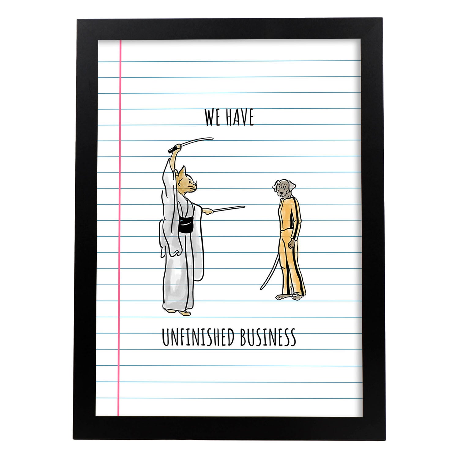 Lámina Kill Bill. Pósters con originales y divertidas referencias al cine.-Artwork-Nacnic-A3-Marco Negro-Nacnic Estudio SL