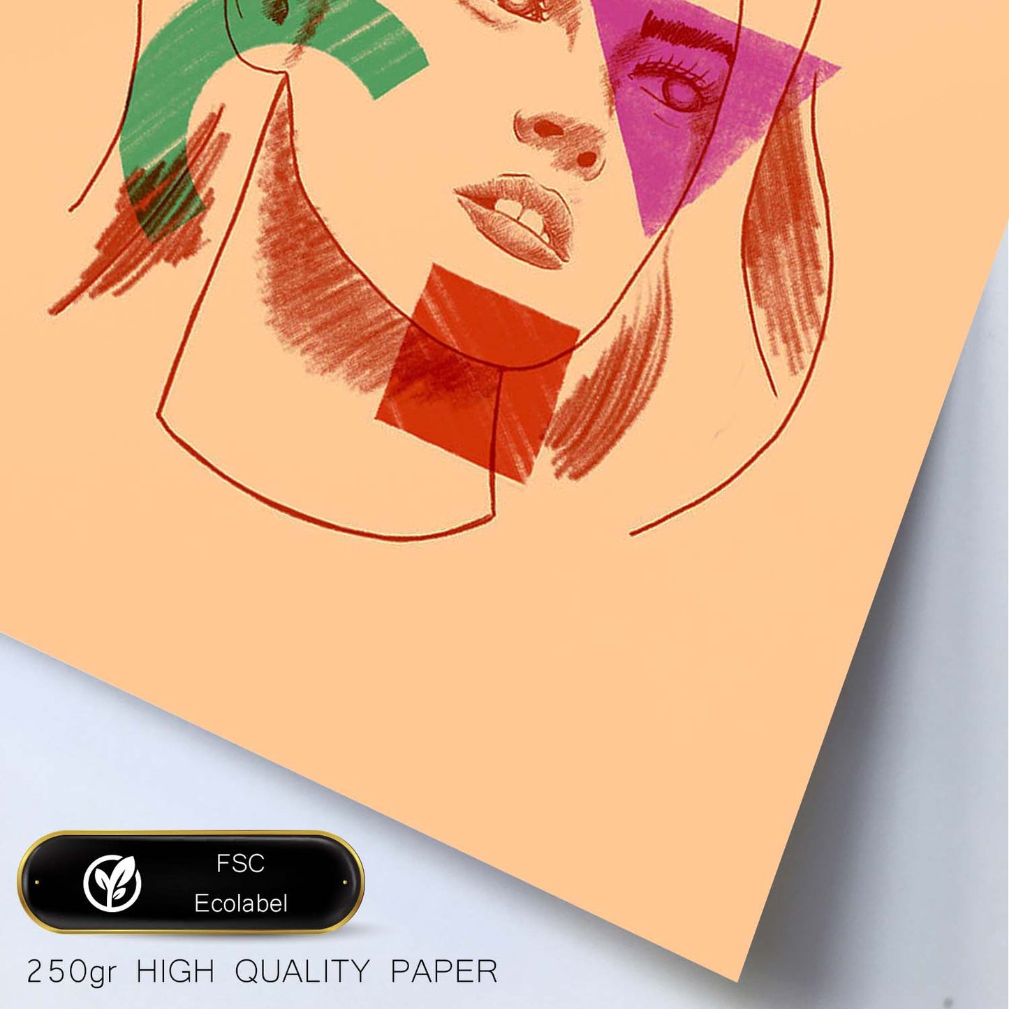 Lámina La bondad es poder. Pósters con mensaje. Bocetos de bustos minimalistas y coloridos.-Artwork-Nacnic-Nacnic Estudio SL