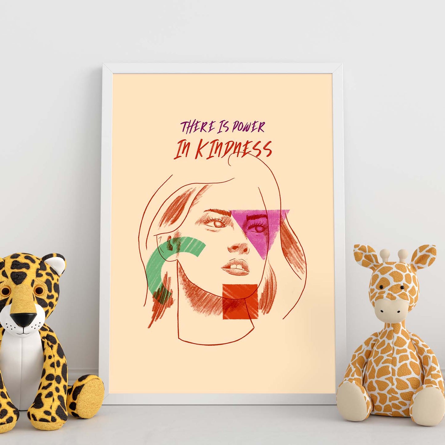 Lámina La bondad es poder. Pósters con mensaje. Bocetos de bustos minimalistas y coloridos.-Artwork-Nacnic-Nacnic Estudio SL