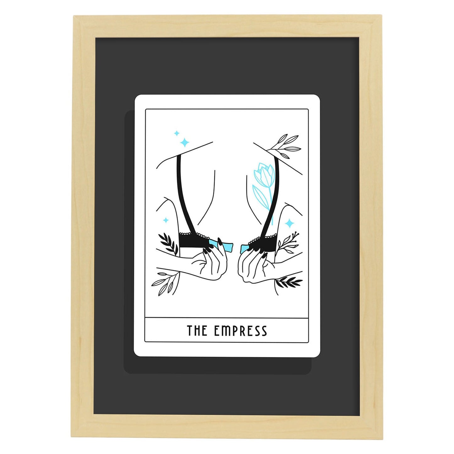 Lámina La emperatriz. Pósters con originales ilustraciones de las cartas Tarot.-Artwork-Nacnic-A3-Marco Madera clara-Nacnic Estudio SL