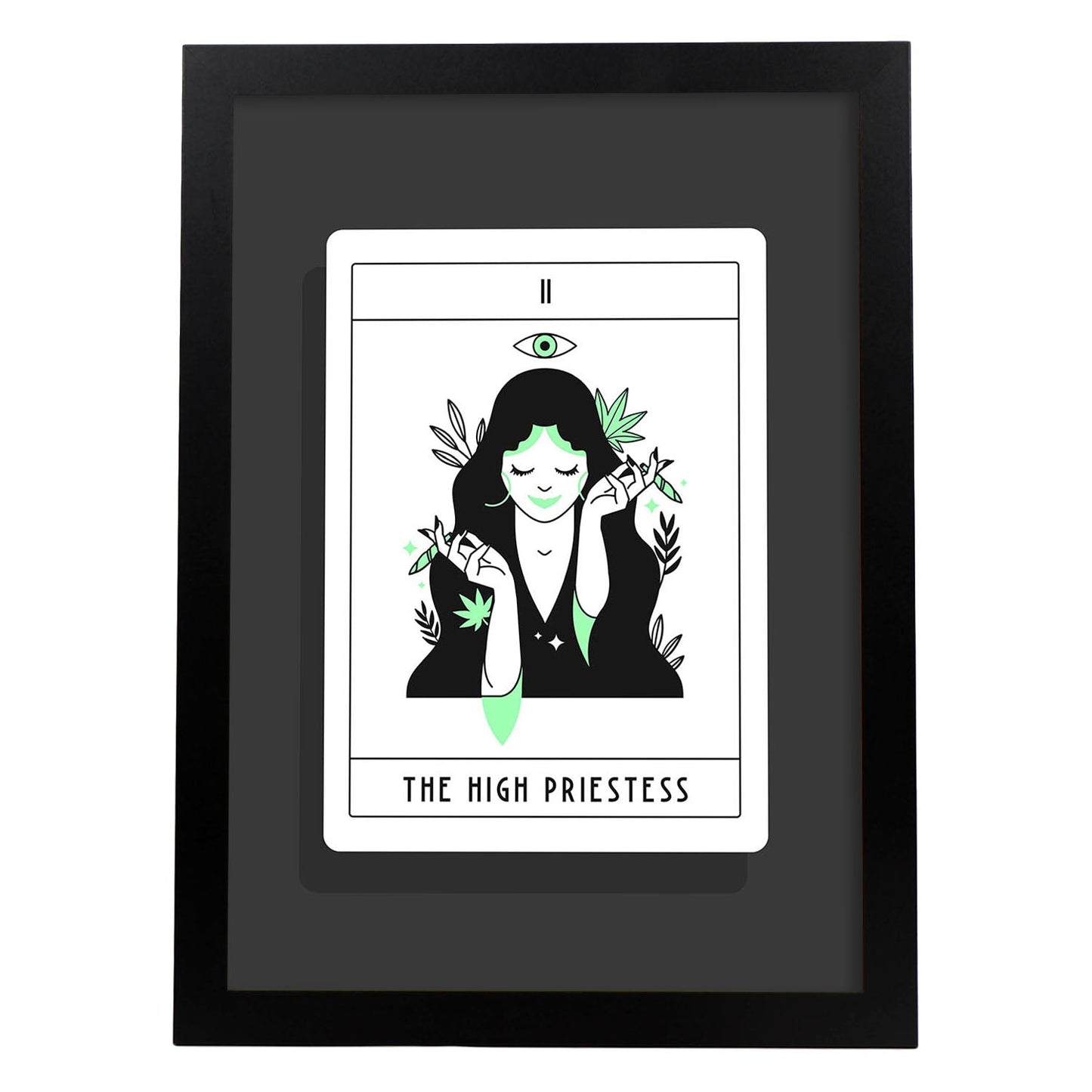 Lámina La fuma sacerdotisa. Pósters con originales ilustraciones de las cartas Tarot.-Artwork-Nacnic-A3-Marco Negro-Nacnic Estudio SL
