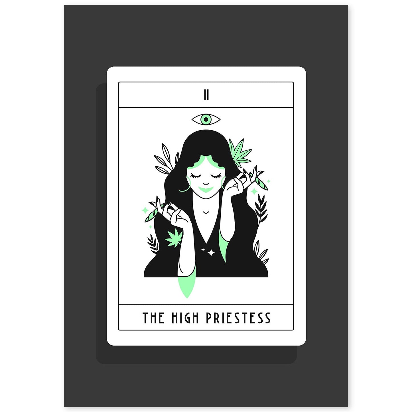 Lámina La fuma sacerdotisa. Pósters con originales ilustraciones de las cartas Tarot.-Artwork-Nacnic-A4-Sin marco-Nacnic Estudio SL