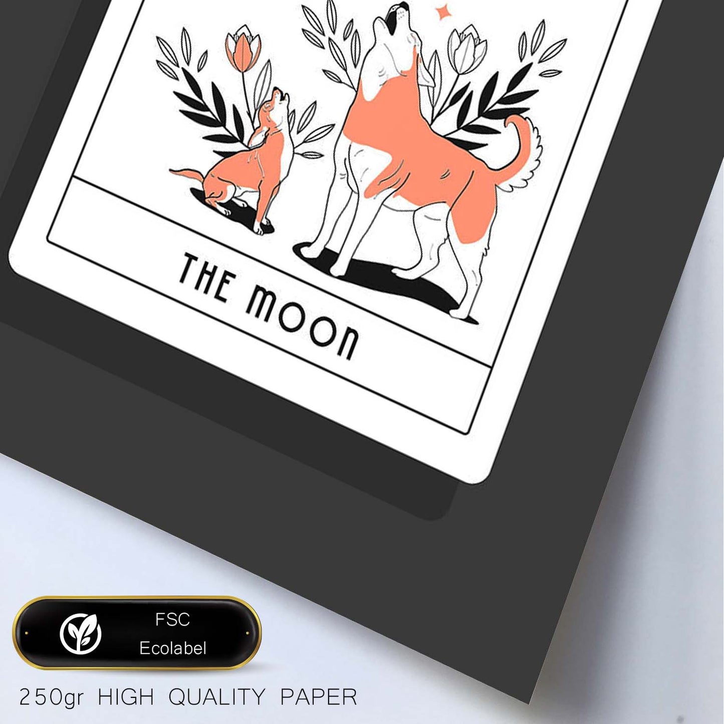 Lámina La luna. Pósters con originales ilustraciones de las cartas Tarot.-Artwork-Nacnic-Nacnic Estudio SL