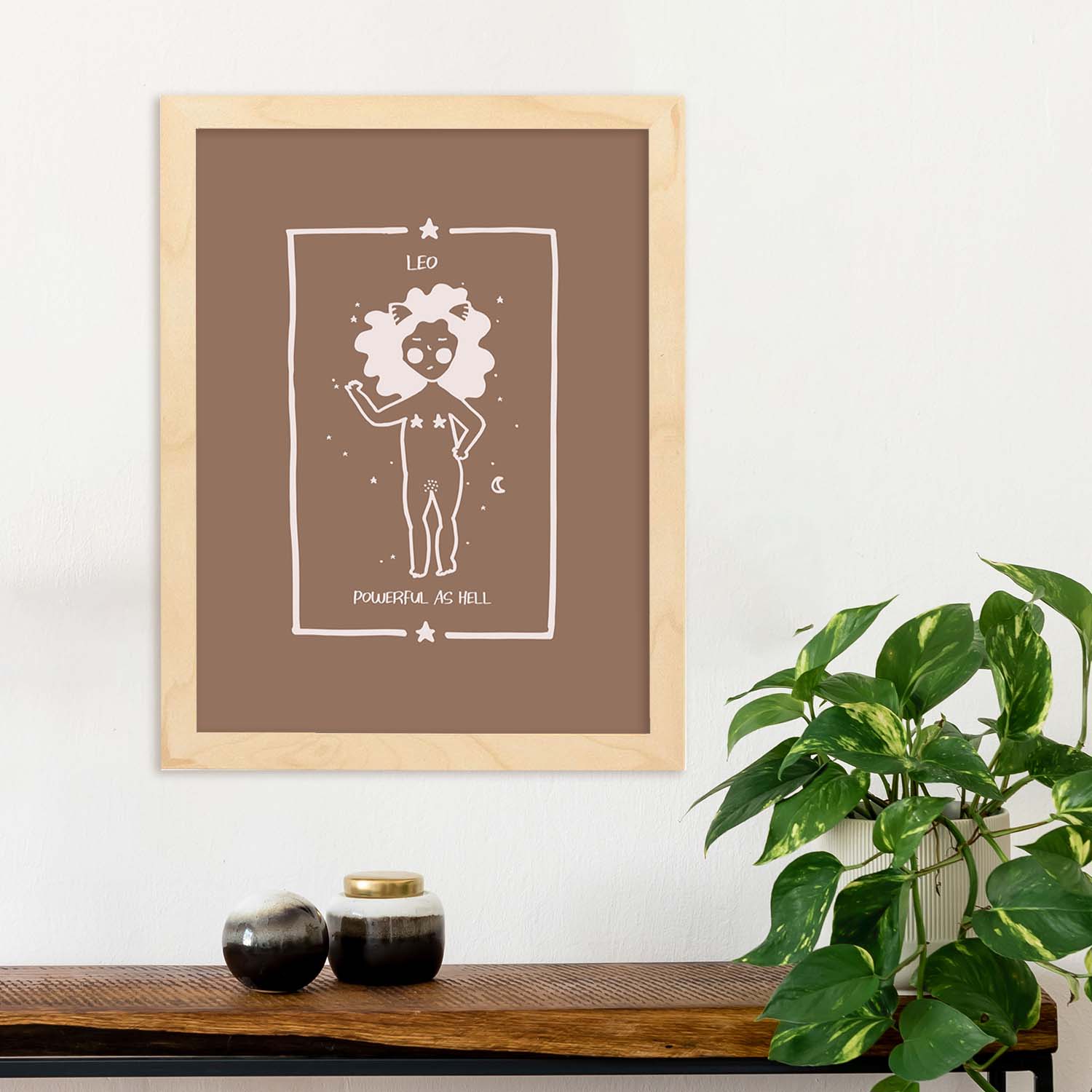 Lámina Leo. Pósters con ilustraciones femeninas de los signos del zodíaco.-Artwork-Nacnic-Nacnic Estudio SL