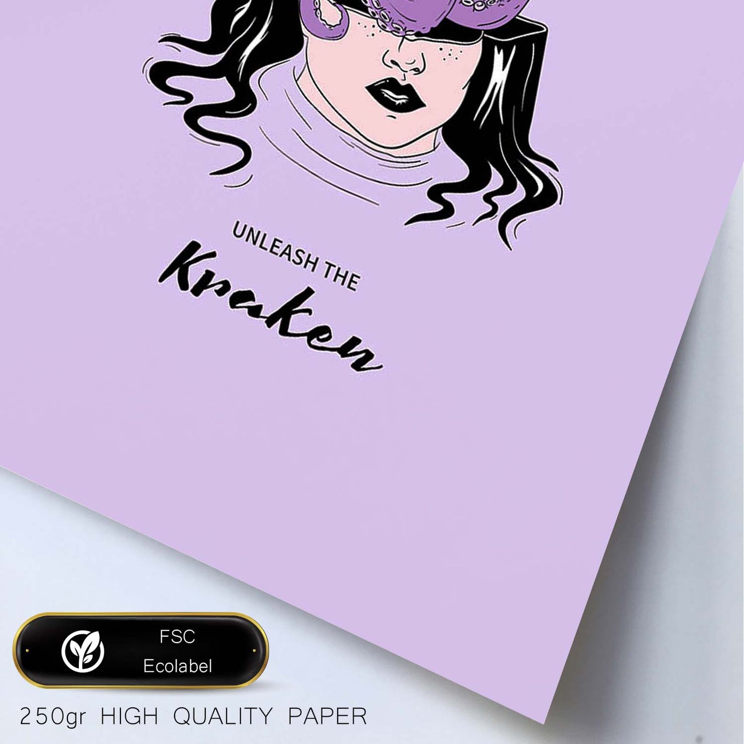 Lámina Libera al Kraken. Pósters con ilustraciones artísticas de cabezas de mujer.-Artwork-Nacnic-Nacnic Estudio SL