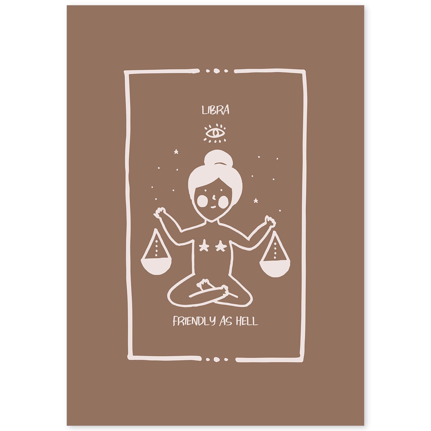 Lámina Libra. Pósters con ilustraciones femeninas de los signos del zodíaco.-Artwork-Nacnic-A4-Sin marco-Nacnic Estudio SL