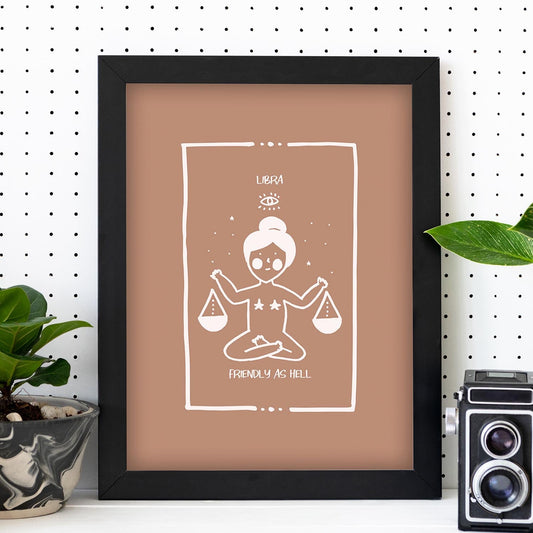 Lámina Libra. Pósters con ilustraciones femeninas de los signos del zodíaco.-Artwork-Nacnic-Nacnic Estudio SL