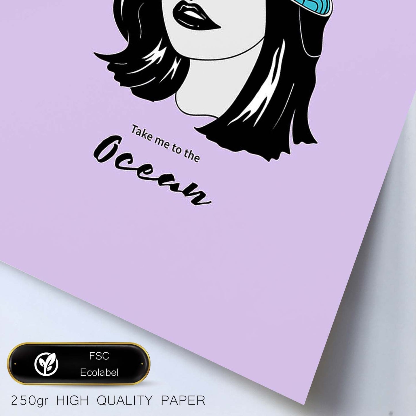 Lámina Llevame al mar. Pósters con ilustraciones artísticas de cabezas de mujer.-Artwork-Nacnic-Nacnic Estudio SL