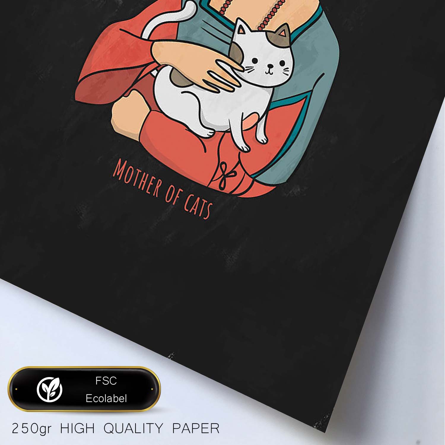 Lámina Madre de gatos. Pósters de gatos con divertidas referencias al mundo del arte.-Artwork-Nacnic-Nacnic Estudio SL