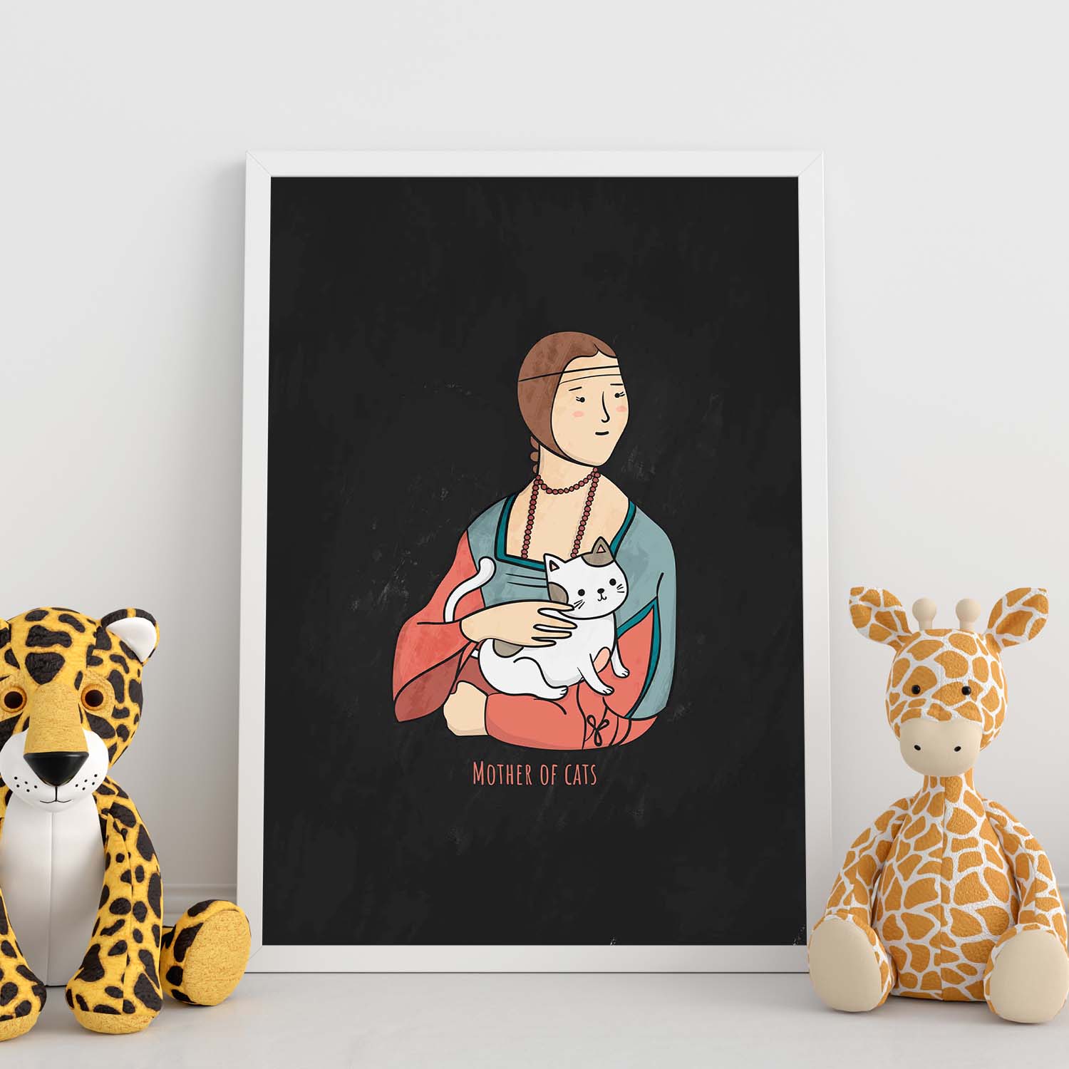 Lámina Madre de gatos. Pósters de gatos con divertidas referencias al mundo del arte.-Artwork-Nacnic-Nacnic Estudio SL