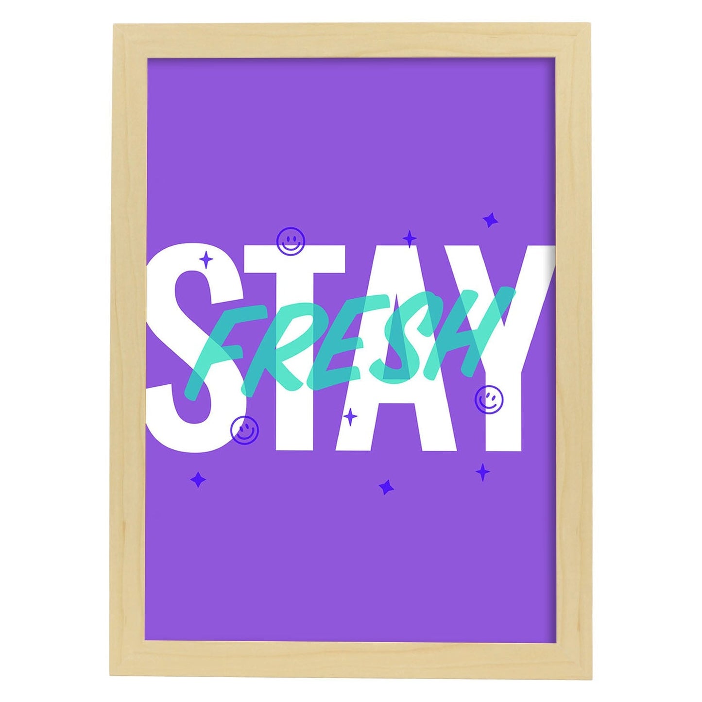 Lámina Mantente actual. Pósters con diseño de rótulo y mensajes motivacionales para el día a día.-Artwork-Nacnic-A4-Marco Madera clara-Nacnic Estudio SL