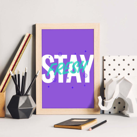 Lámina Mantente actual. Pósters con diseño de rótulo y mensajes motivacionales para el día a día.-Artwork-Nacnic-Nacnic Estudio SL