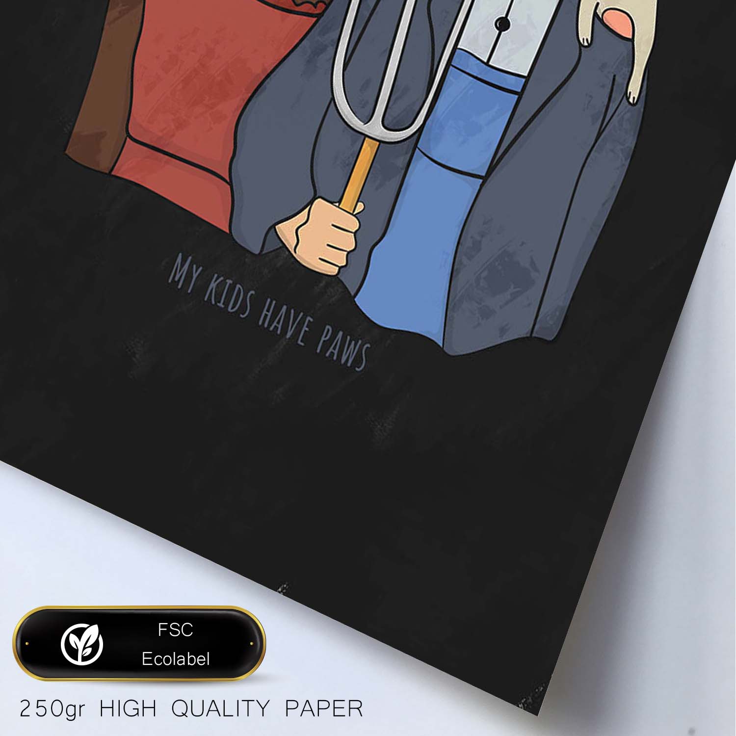 Lámina Mis hijos tienen zarpas. Pósters de gatos con divertidas referencias al mundo del arte.-Artwork-Nacnic-Nacnic Estudio SL