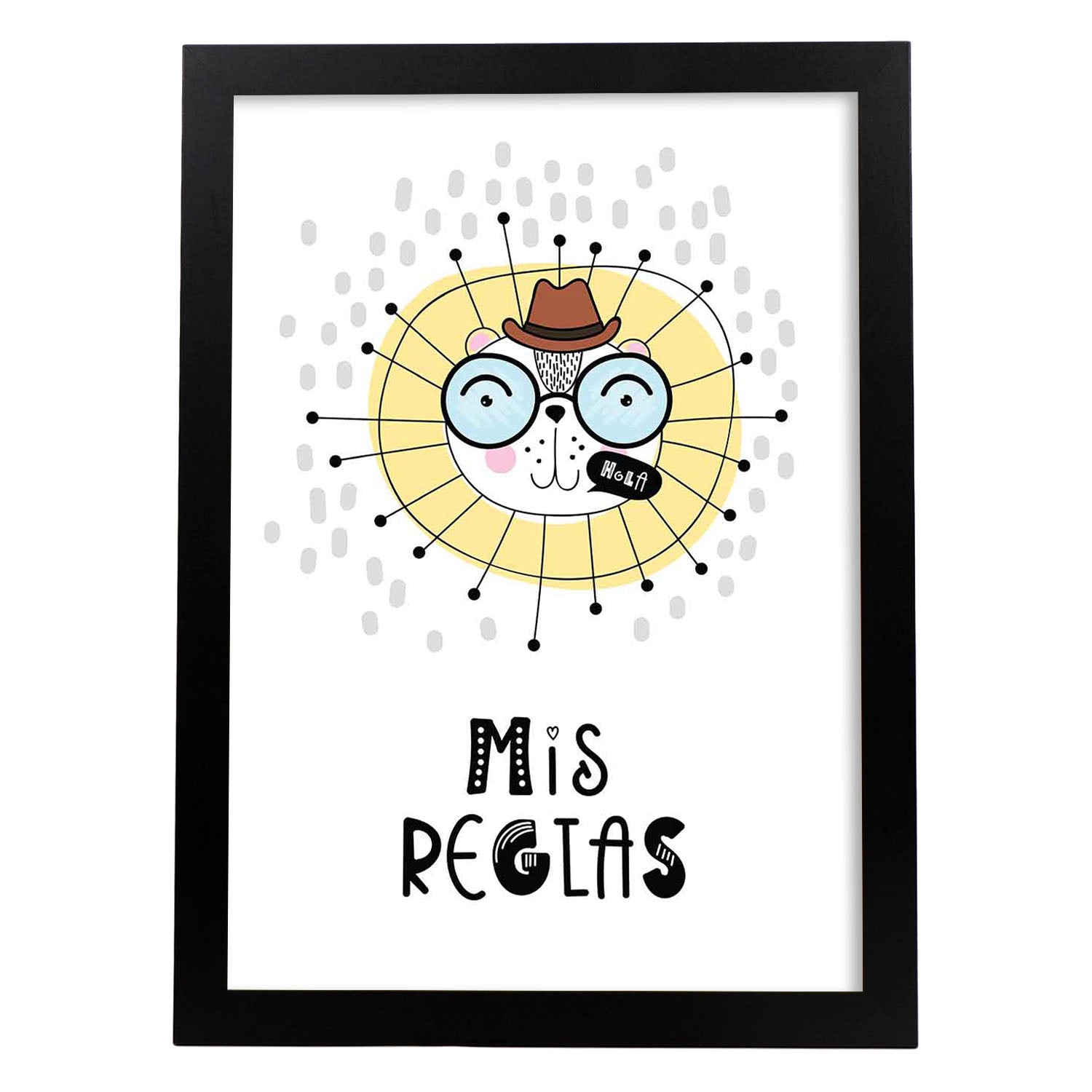 Lámina Mis reglas poster educacional-Artwork-Nacnic-A4-Marco Negro-Nacnic Estudio SL