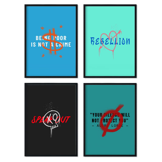 Lámina Pack rebelde. Pósters con ilustraciones minimalistas y coloridas de graffiti.-Artwork-Nacnic-Nacnic Estudio SL