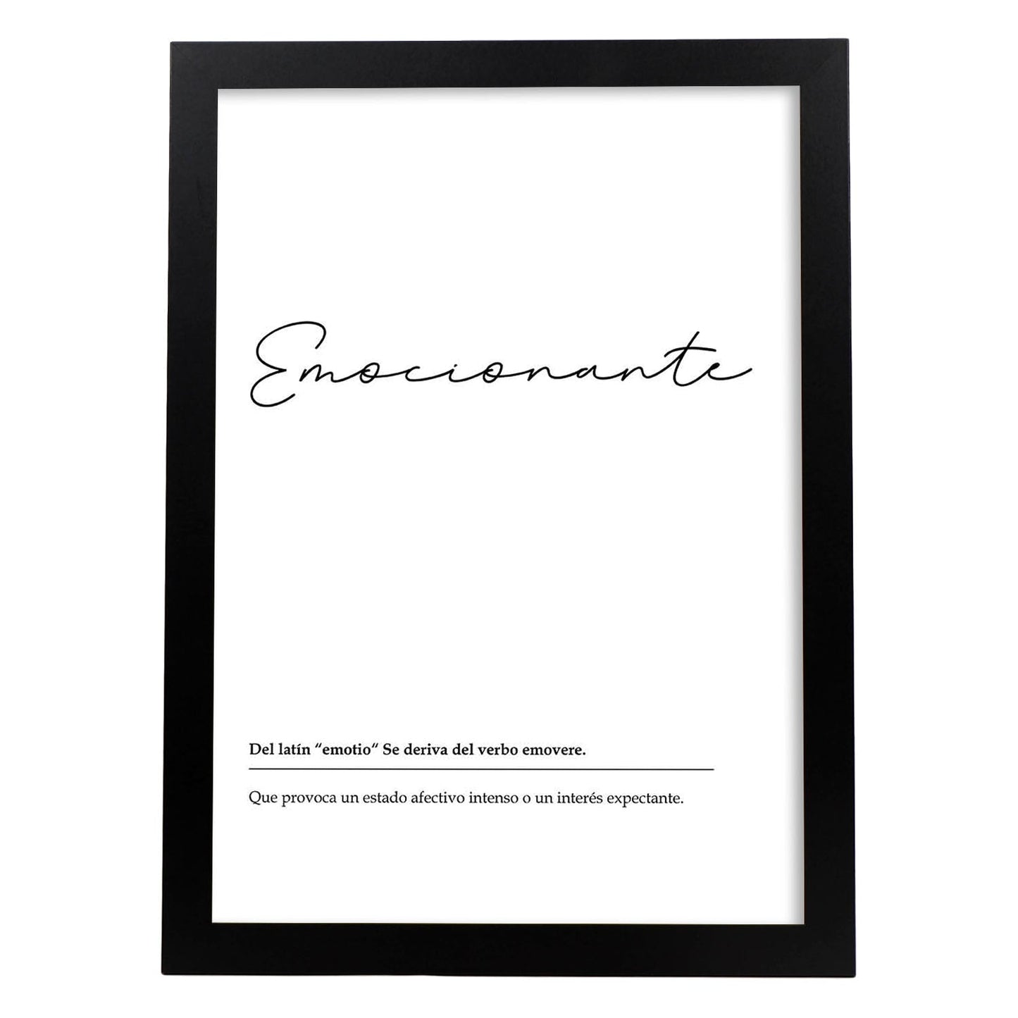 Lámina Palabra Emocionante Lámina nordicas blanco y negro.-Artwork-Nacnic-A3-Marco Negro-Nacnic Estudio SL