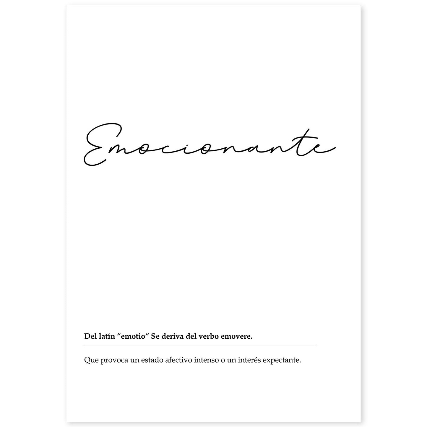 Lámina Palabra Emocionante Lámina nordicas blanco y negro.-Artwork-Nacnic-A4-Sin marco-Nacnic Estudio SL