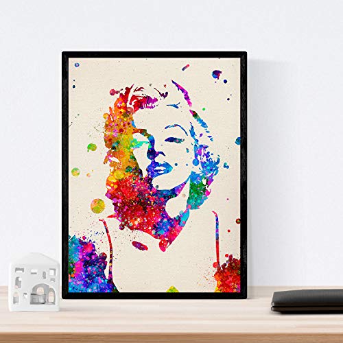 Lámina para enmarcar "Marilyn Monroe". Nacnic. Laminas decorativas para pared. Laminas estilo acuarela. Regalo creativo para chica. alta calidad-Artwork-Nacnic-Nacnic Estudio SL