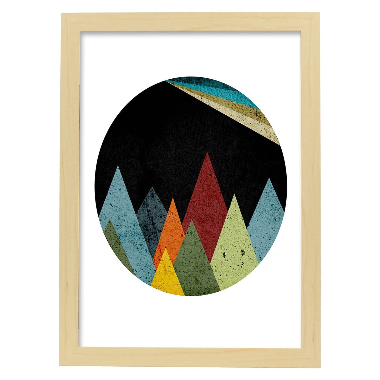 Lámina para enmarcar "MONTAÑAS ESPACIO" estilo geométrico. Nacnic. Regalos creativos de la naturaleza. Laminas para enmarcar o regalar. alta calidad-Artwork-Nacnic-A4-Marco Madera clara-Nacnic Estudio SL