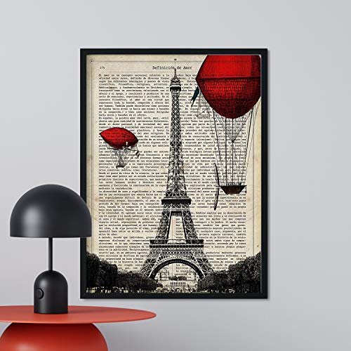 Lámina para enmarcar Paris, Torre Eiffel. Láminas decorativas para par –  Nacnic Estudio SL